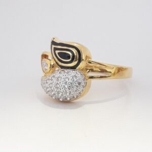 916 cz carving ladies ring