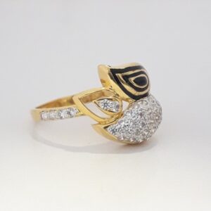 916 cz carving ladies ring