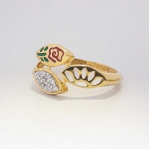 916 cz gold fancy ladies ring