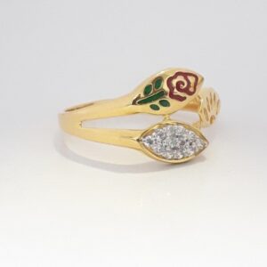 916 cz gold fancy ladies ring