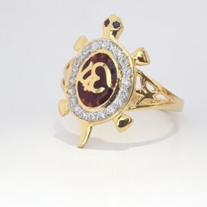 916 cz gold ladies ring