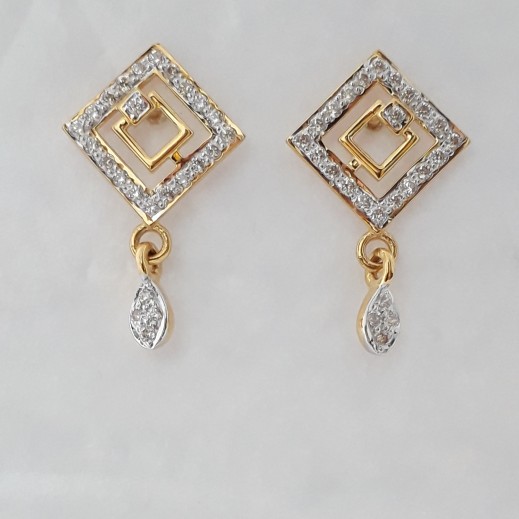 916 cz gold fancy earrings