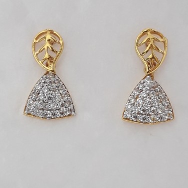 916 cz gold earrings