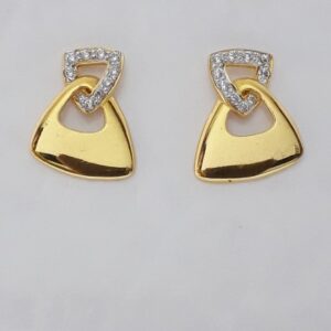 916 cz gold  fancy earrings