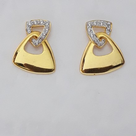 916 cz gold  fancy earrings
