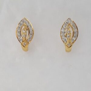 916 cz gold J earrings