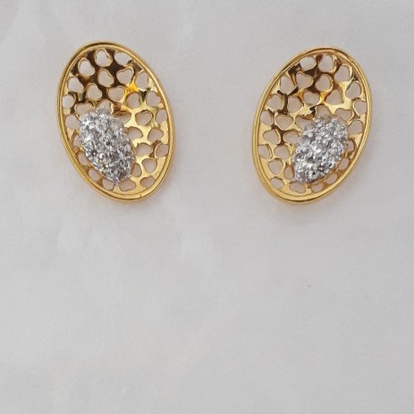 916 cz gold fancy earrings