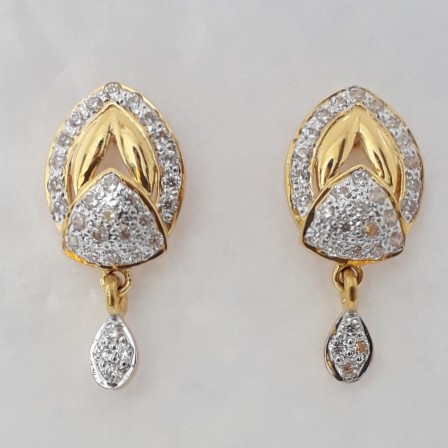 916 cz gold fancy earrings