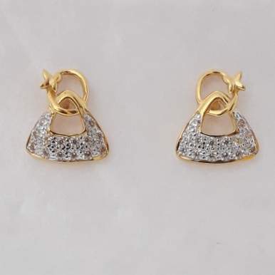 916 cz gold light weight earrings