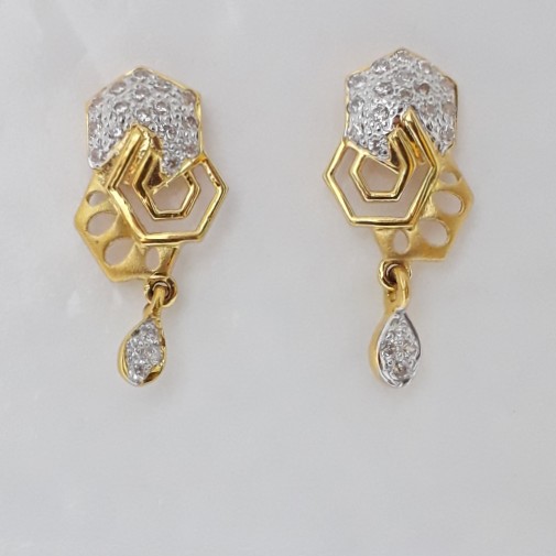 916 cz gold exclusive earrings