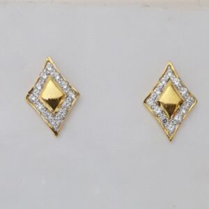 916 cz gold light weight earrings
