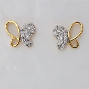 916 cz gold butterfly earrings