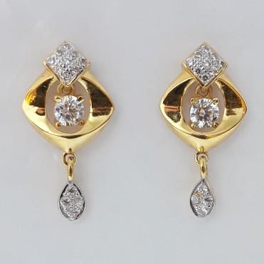 916 cz gold unique earrings