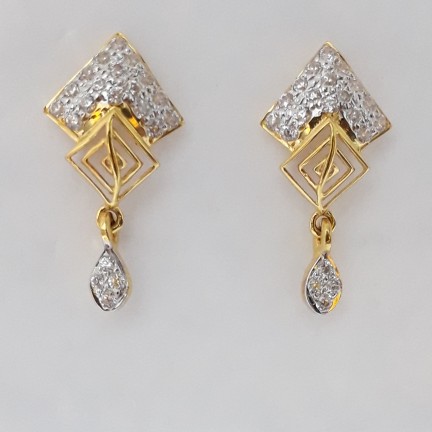 916 cz gold fancy earrings