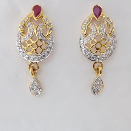 916 cz gold earrings