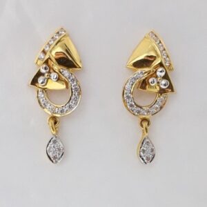 916 cz gold  fancy earrings