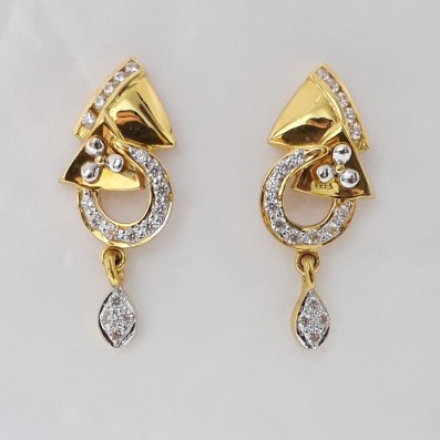 916 cz gold  fancy earrings
