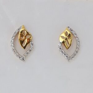 916 cz gold unique earrings