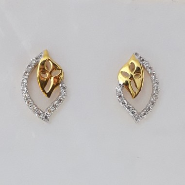 916 cz gold unique earrings