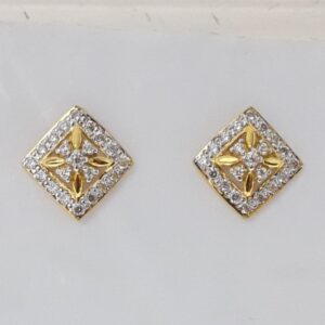 916 cz gold light weight earrings