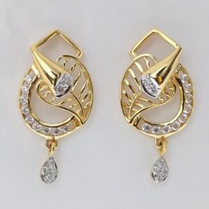 916 cz gold traditional earrings