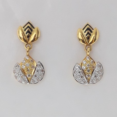 916 cz gold fancy earrings