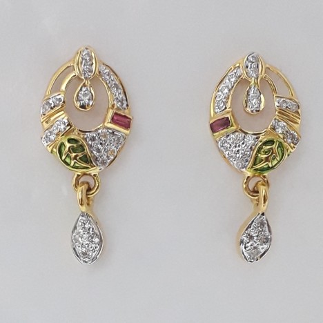 916 cz gold fancy earrings