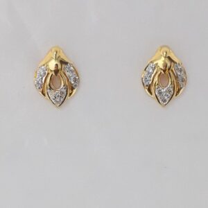 916 cz gold light  weight baby earrings