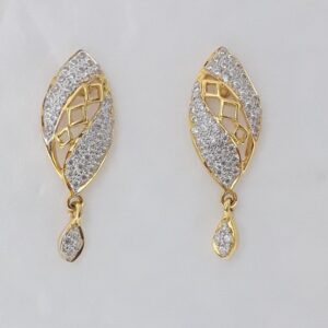916 cz gold casual earrings