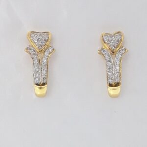 916 cz gold fancy J earrings
