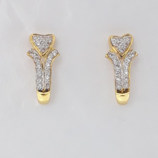 916 cz gold fancy J earrings