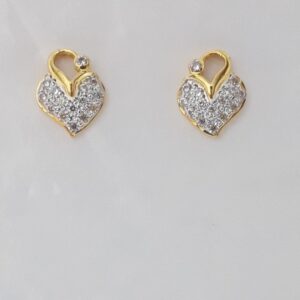 916 cz gold light weight earrings