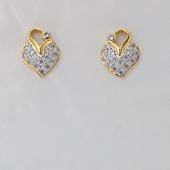 916 cz gold light weight earrings