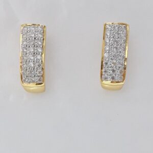 916 cz gold fancy J earrings