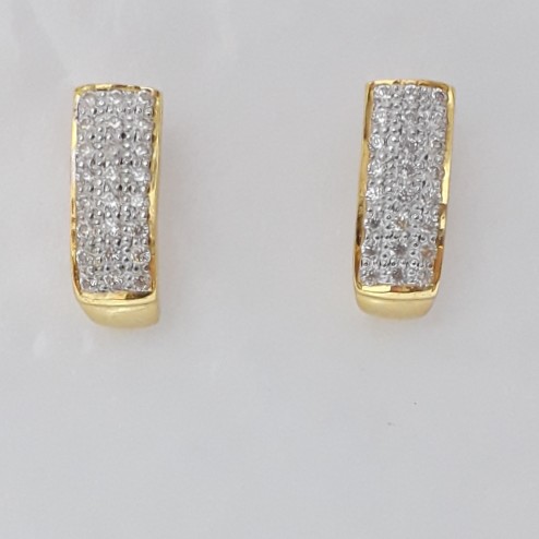 916 cz gold fancy J earrings