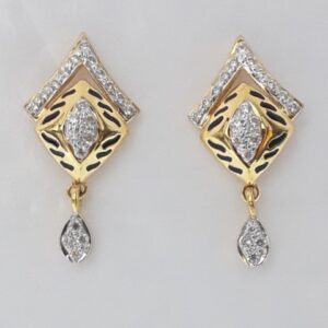 916 cz gold fancy carving earrings
