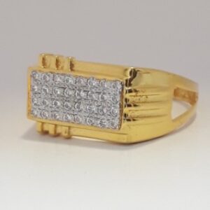 916 cz gold casual ring for men