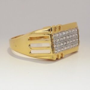 916 cz gold casual ring for men