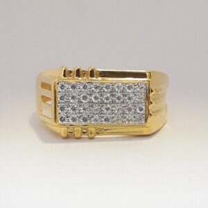 916 cz gold casual ring for men