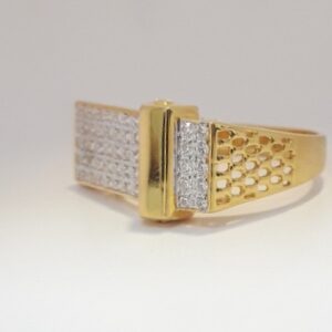 916 cz gold fancy gents ring