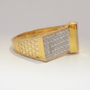 916 cz gold fancy gents ring