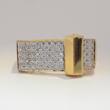 916 cz gold fancy gents ring
