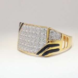 916 cz gold exclusive carving gents ring