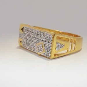 916 cz gold exclusive ring for men