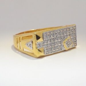 916 cz gold exclusive ring for men