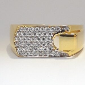 916 cz gold exclusive men's ring