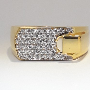 916 cz gold exclusive men's ring