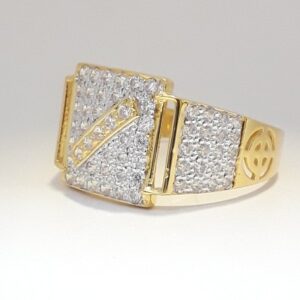 916 cz gold exclusive ring for men