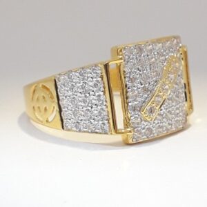 916 cz gold exclusive ring for men