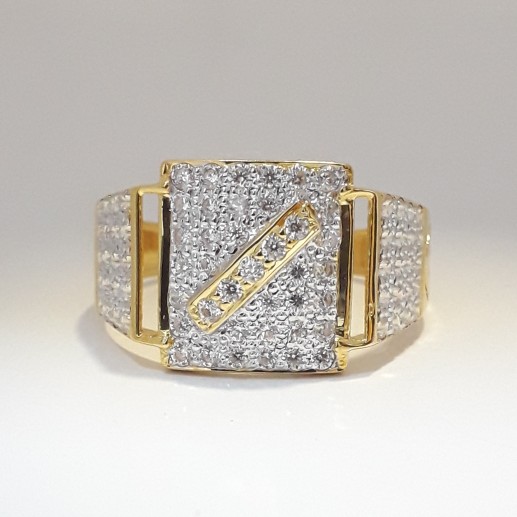 916 cz gold exclusive ring for men